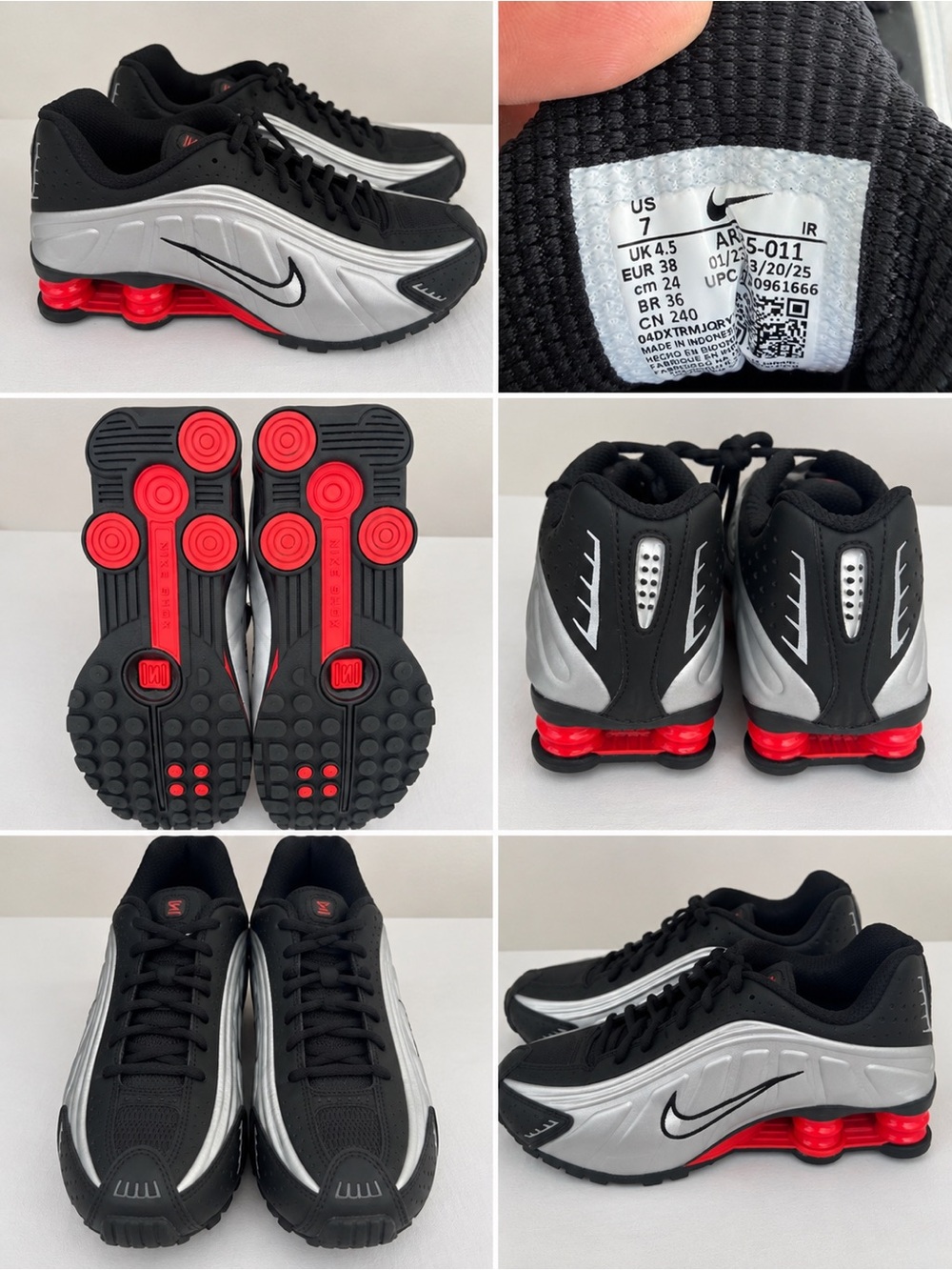 Nike Shox Men's Athletic Shoes Black & White US 7 Like New